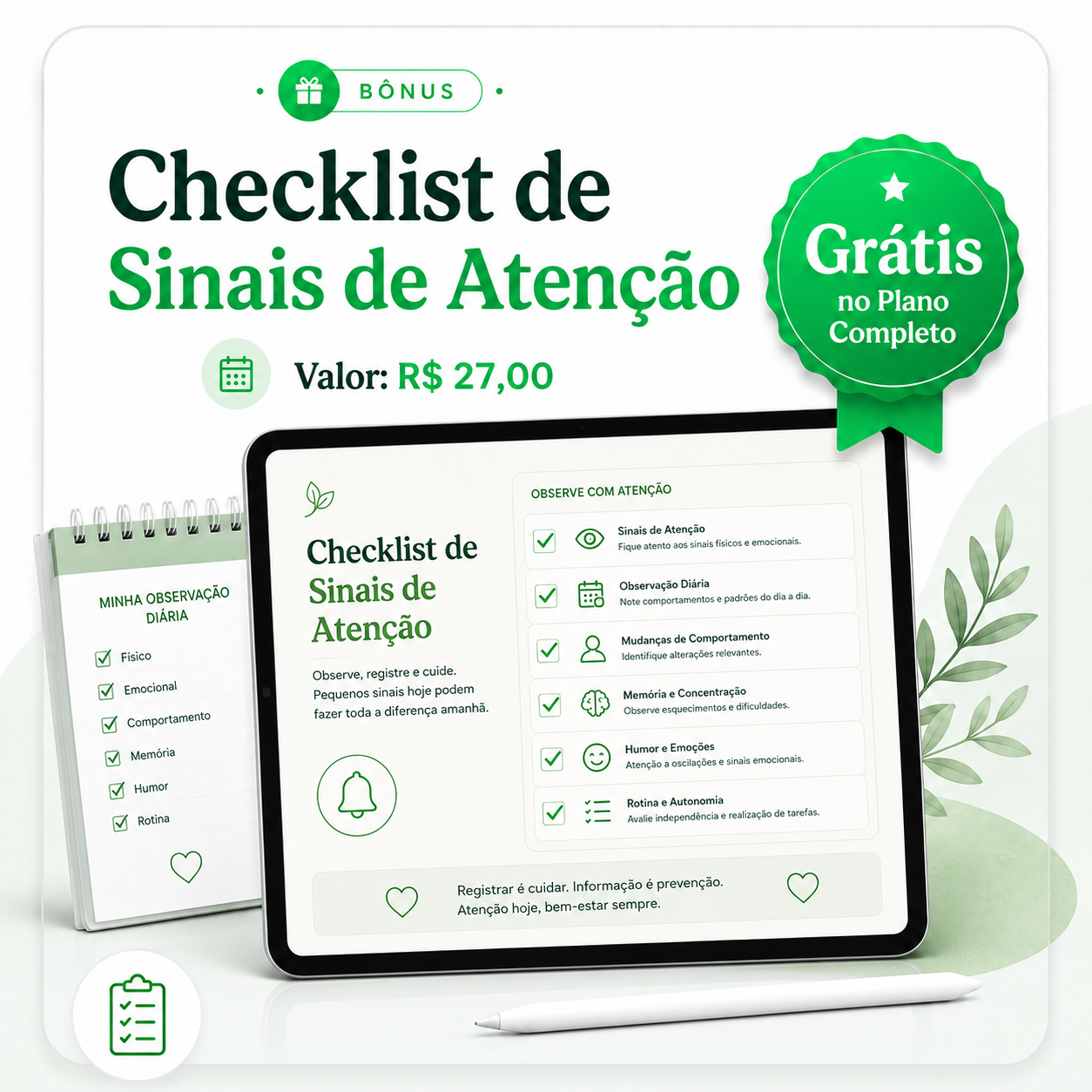 Checklist de Sinais de Atenção