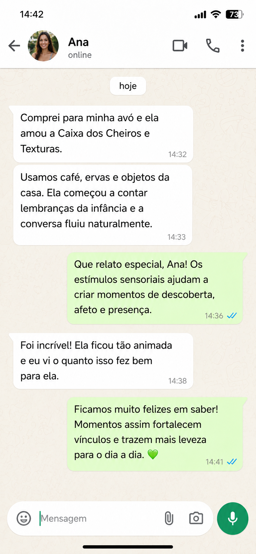 Depoimento no WhatsApp